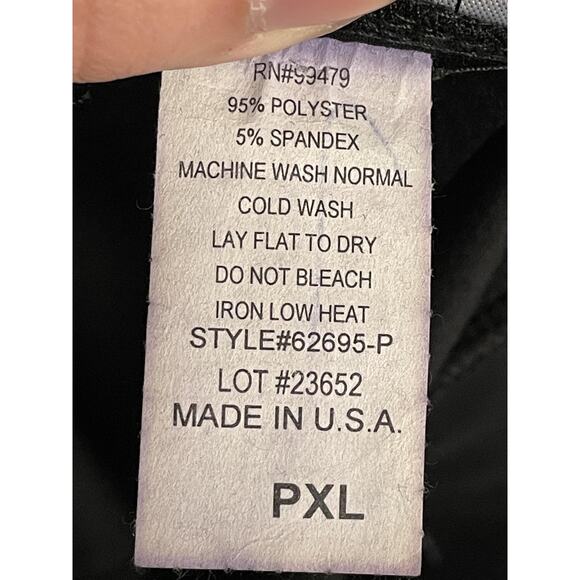 Ashley Blue Skirt Womens PXL Black Button Front A Line Midi Made USA Stretch - Picture 6 of 7